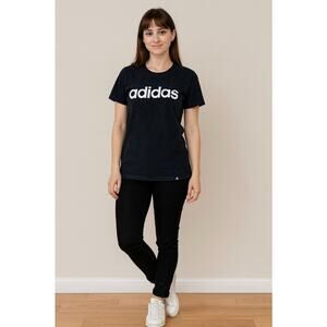 Adidas Black Tee, Logo on Front, Size XL